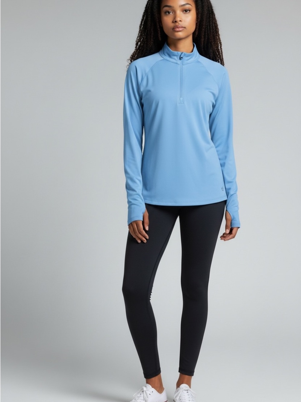 Reel Life Women’s Light Blue 1/2 Zip Long Sleeve UV Top